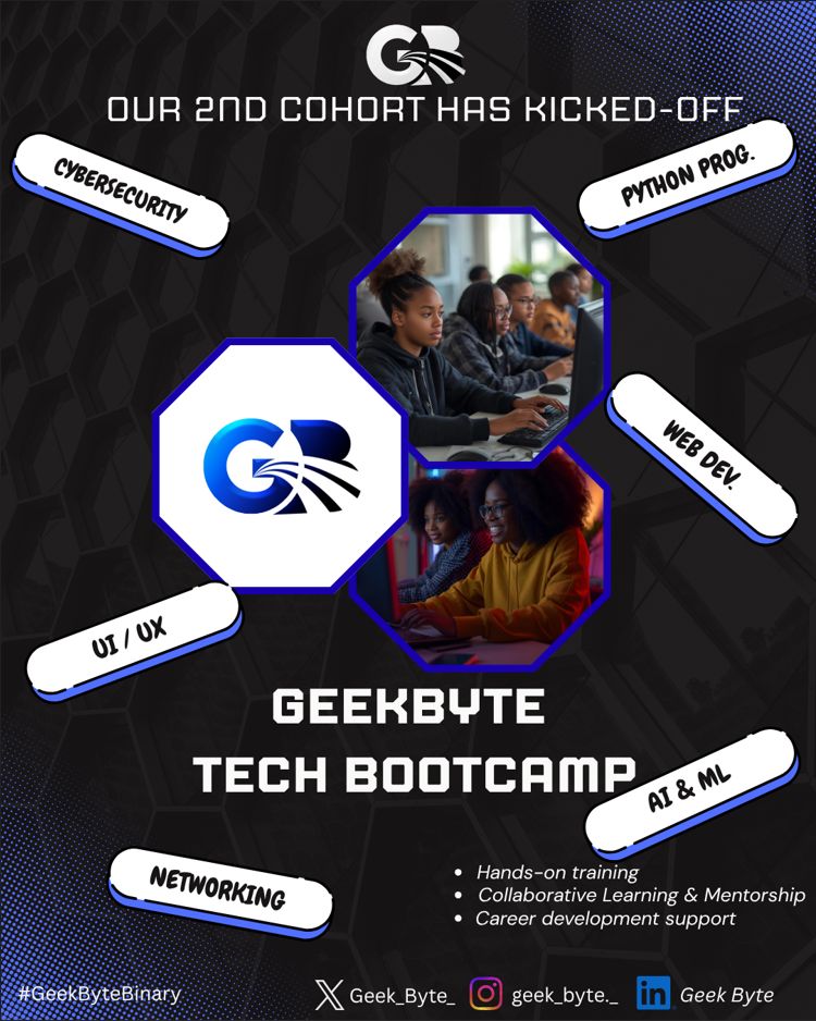 GeekByte Tech Bootcamp 2nd cohort flyer
